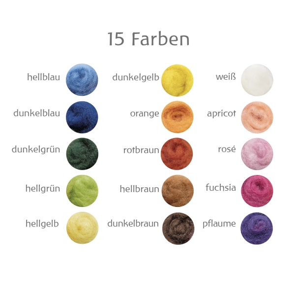 Märchenwolle 15 Farben Sets
